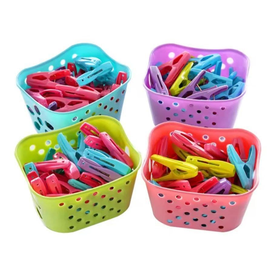 30pcs Heavy Duty Strong Laundry Pegs With Storage Basket 3